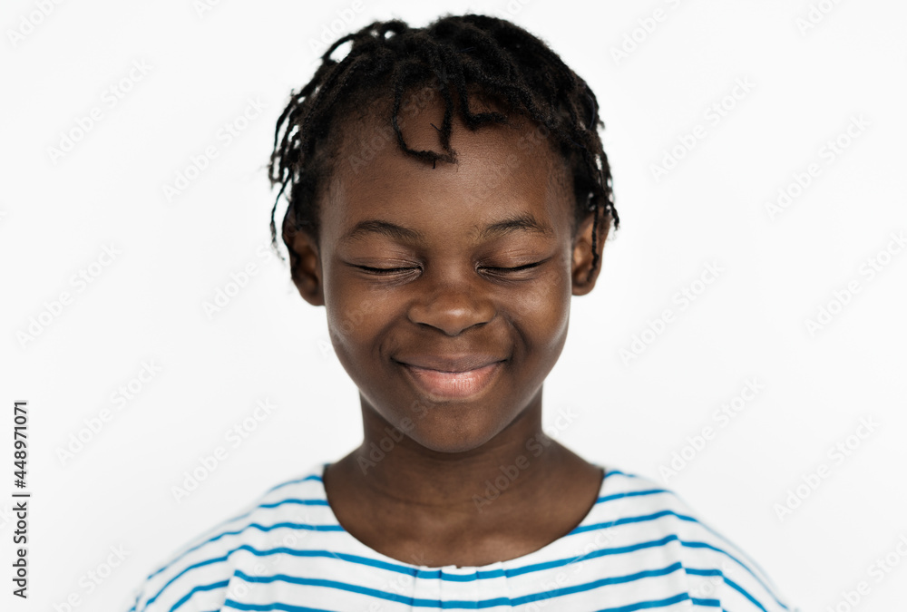 Worldface- Congolese kid in a white background. Worldface- Congolese kid in a white background.