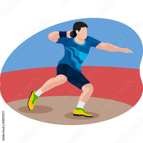 Male shot put player