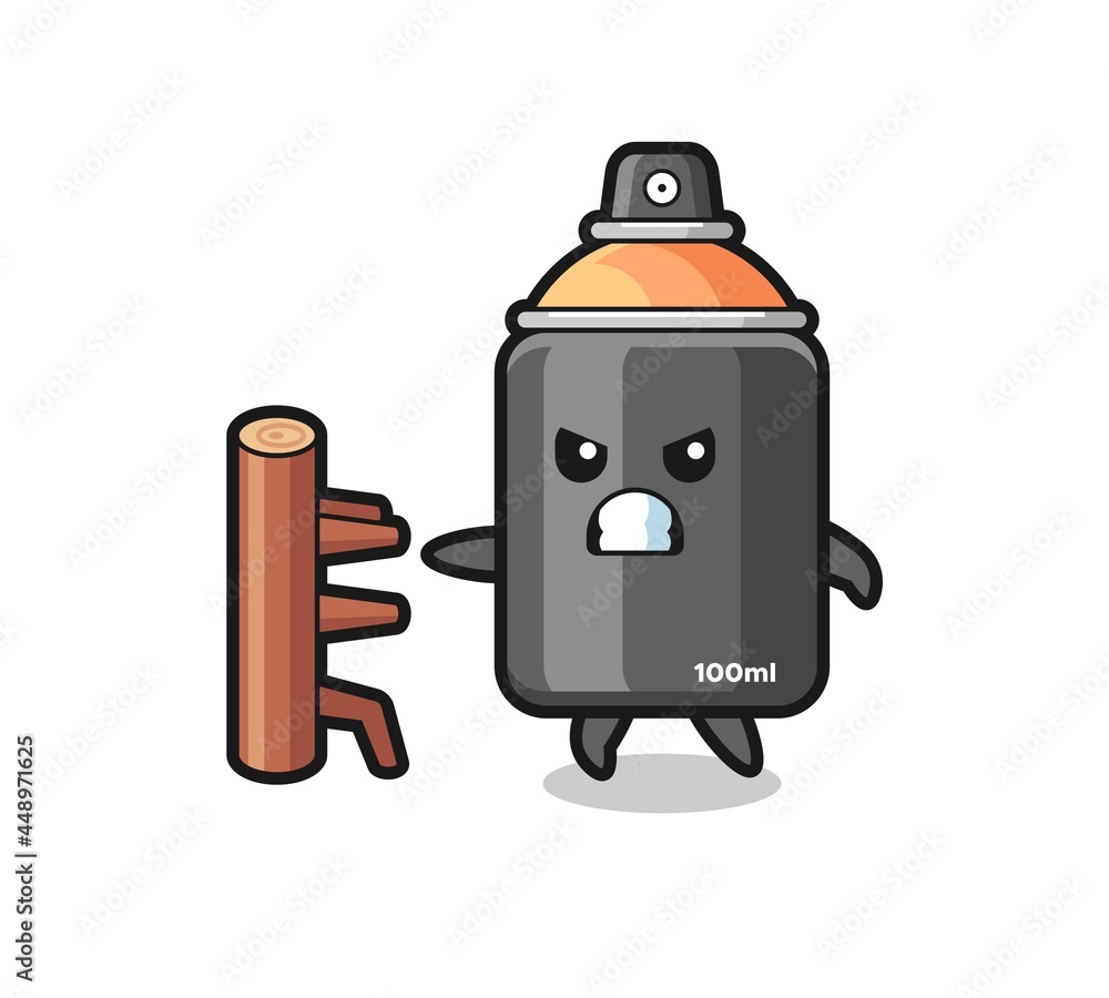 spray paint cartoon illustration as a karate fighter spray paint cartoon illustration as a karate fighter