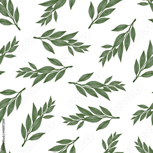 seamless pattern of green leaf for fabric and background design