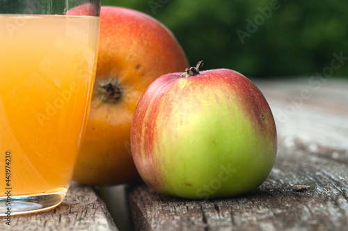 Freshly squeezed apple juice photo