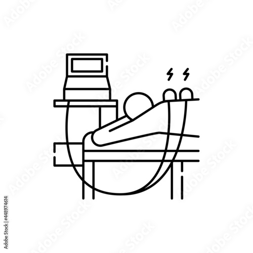 Electrotherapy olor line icon. Pictogram for web page, mobile app, promo.