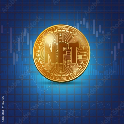 NFT golden coin background