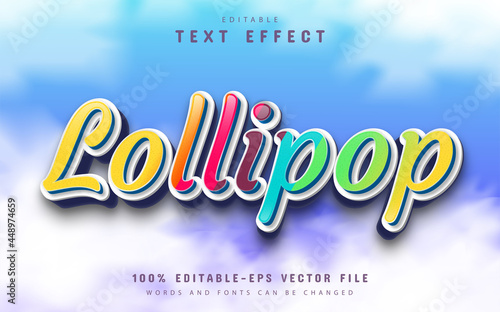Lollipop text effect editable