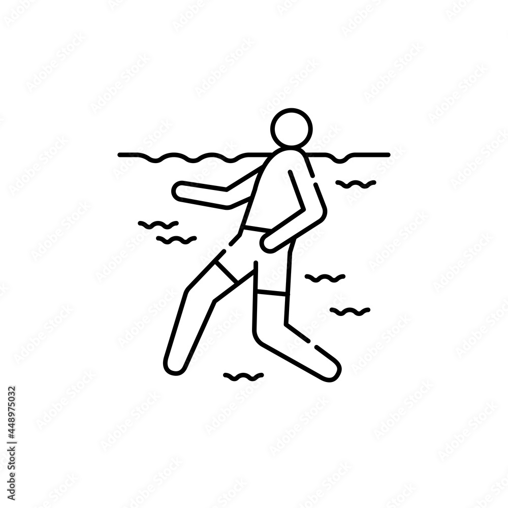 Fototapeta premium Swimming olor line icon. Pictogram for web page, mobile app, promo.