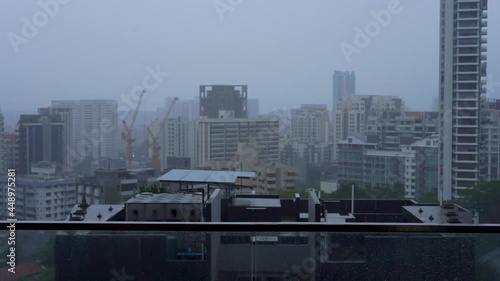 Singapore cityscape. Residential buildings on a rainy day. Novena and Balestier