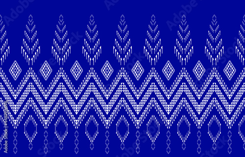 Geometric ethnic oriental seamless pattern traditional Design for background,carpet,wallpaper.clothing,wrapping,Batik fabric,Vector illustration.embroidery style - Sadu, sadou, sadow or sado