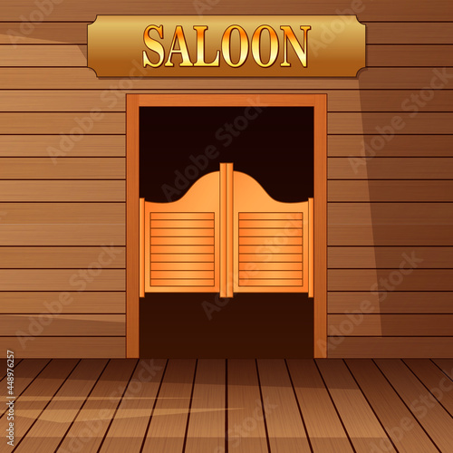 The saloon in wild west with a swinging doors