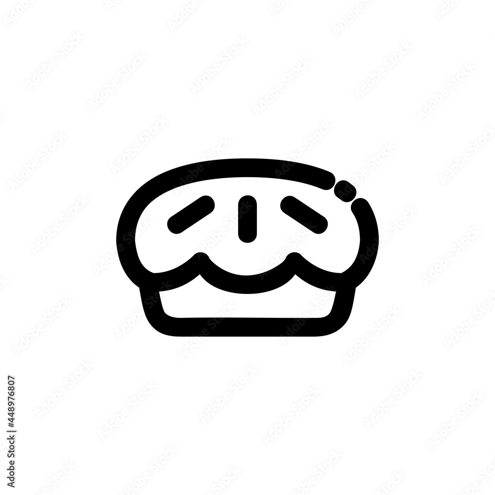 Pie Food Vegetable Snack Yummy Monoline Symbol Icon Logo for Graphic Design UI UX and Website