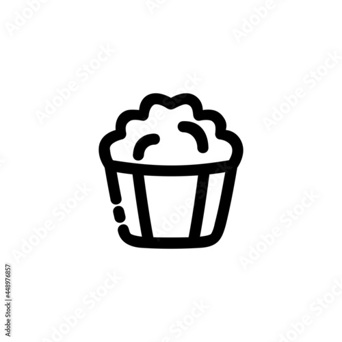 Pop Corn Food Vegetable Snack Yummy Monoline Symbol Icon Logo for Graphic Design UI UX and Website