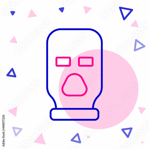 Line Balaclava icon isolated on white background. A piece of clothing for winter sports or a mask for a criminal or a thief. Colorful outline concept. Vector