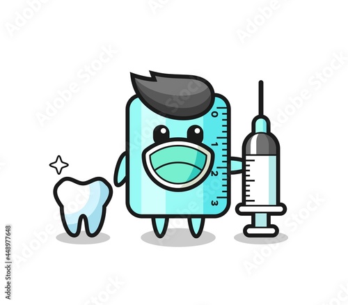 Mascot character of ruller as a dentist © heriyusuf