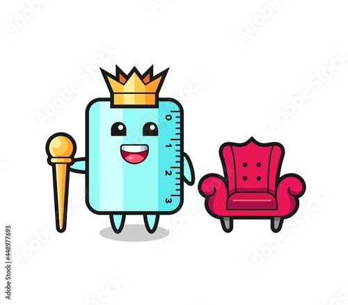 Mascot cartoon of ruller as a king