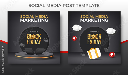  Black friday super sale promotion. black friday social media post template.