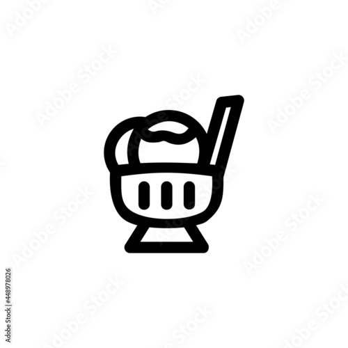 Ice Cream Bowl Food Vegetable Snack Yummy Monoline Symbol Icon Logo for Graphic Design UI UX and Website