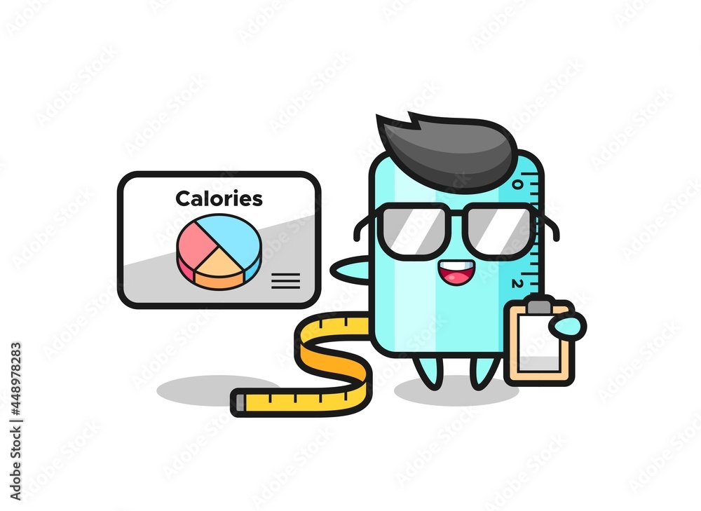 Illustration of ruller mascot as a dietitian