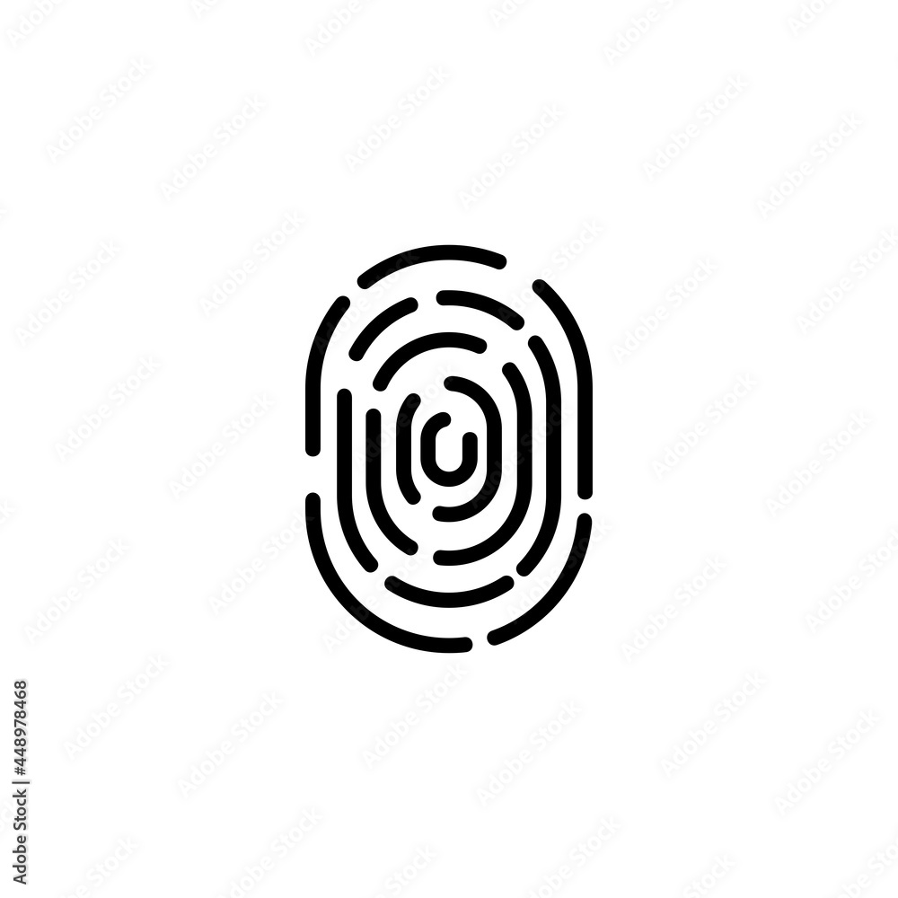 Finger Print Technology Gadget Vector Logo Monoline Icon Symbol for Graphic Design UI UX or Website Finger Print Technology Gadget Vector Logo Monoline Icon Symbol for Graphic Design UI UX or Website