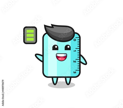 ruller mascot character with energetic gesture