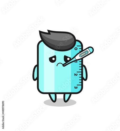 ruller mascot character with fever condition