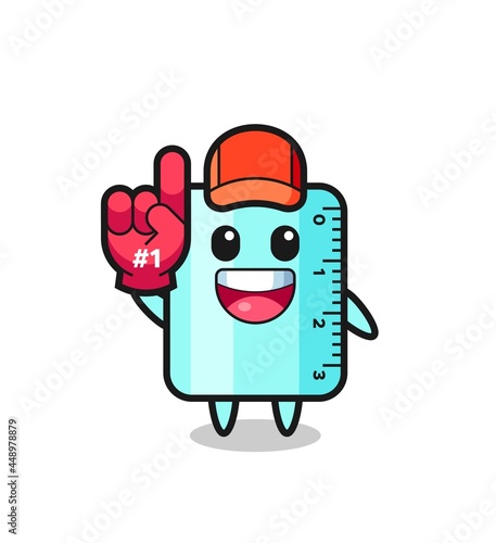 ruller illustration cartoon with number 1 fans glove