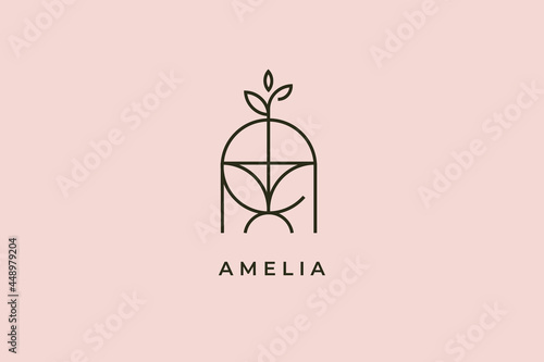 logo name Amelia, usable logo design for private logo, business name card web icon, social media icon photo