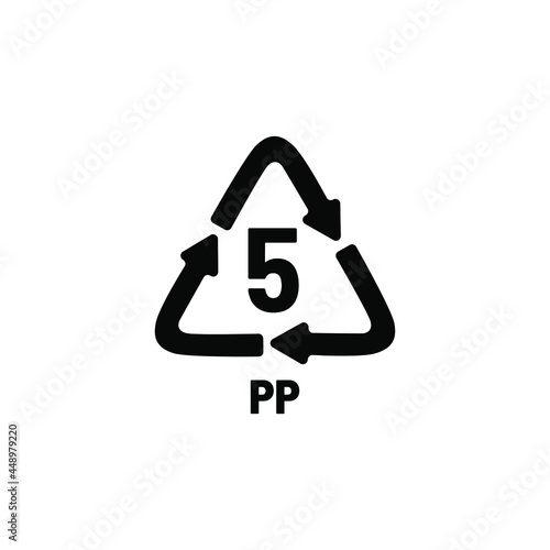 Recycling icon for plastic. Recycling symbol PP 5, vector illustration.