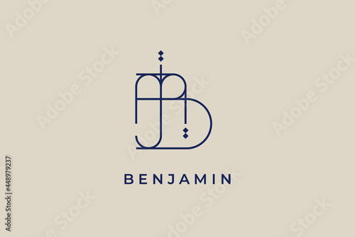 logo name benjamin, usable logo design for private logo, business name card web icon, social media icon