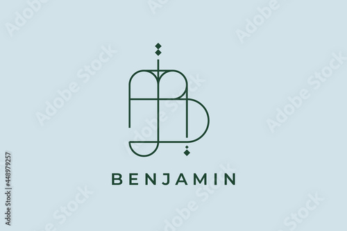 logo name Benjamin, usable logo design for private logo, business name card web icon, social media icon