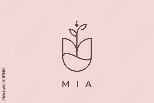 logo name Mia, usable logo design for private logo, business name card web icon, social media icon photo