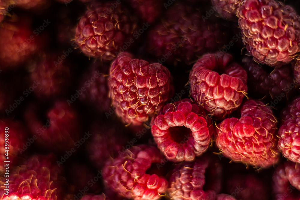 Fresh organic ripe raspberry - forest fruit Fresh organic ripe raspberry - forest fruit