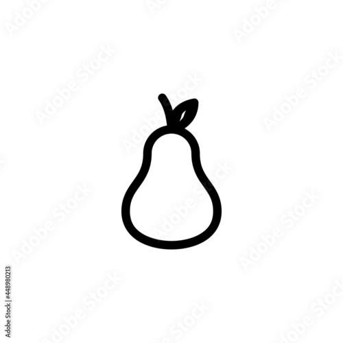 Pear Fruit Plant Flower Monoline Icon Symbol Logo for Graphic Design and Web