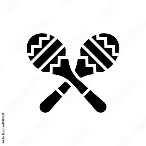 Maracas vector solid icon style illustration. EPS 10 File