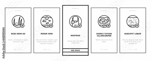 Dermatology Problem Onboarding Mobile App Page Screen Vector. Dermatology Disease Clinic Treatment And Photodynamic Therapy Psoriasis And Acne Hospital Illustrations