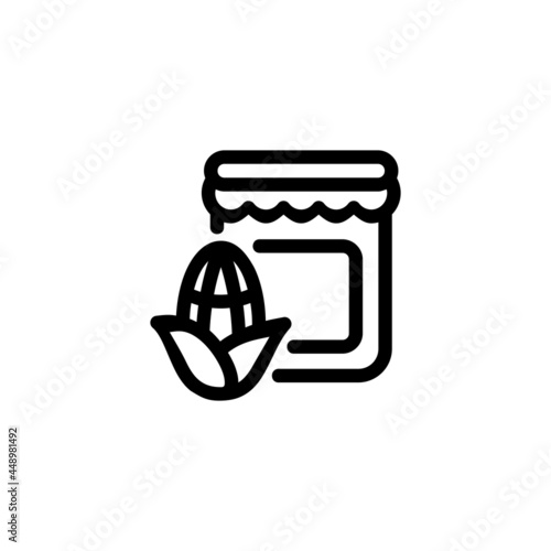 Corn Jam Fruit Plant Flower Monoline Icon Symbol Logo for Graphic Design and Web