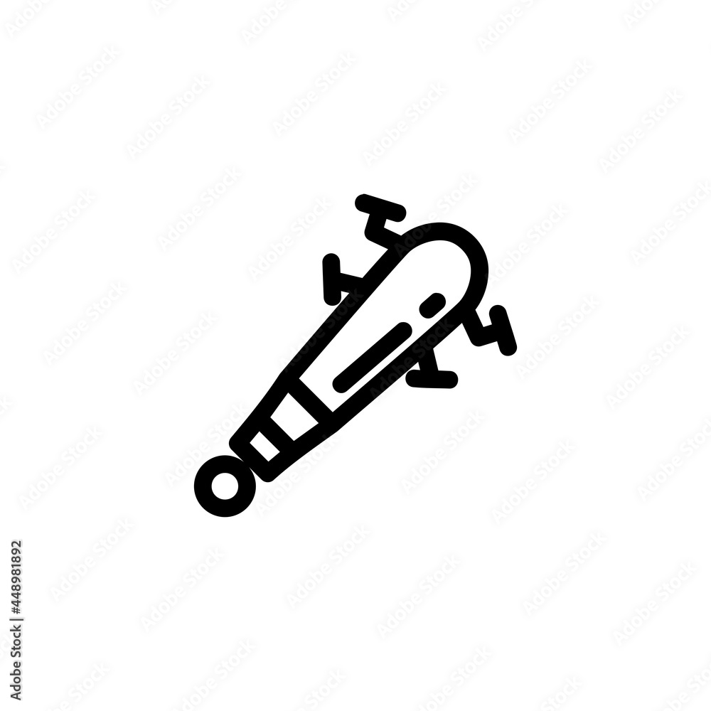 Nail Baseball Bat Weapon Monoline Icon Logo Vector for Graphic Design and Web Nail Baseball Bat Weapon Monoline Icon Logo Vector for Graphic Design and Web