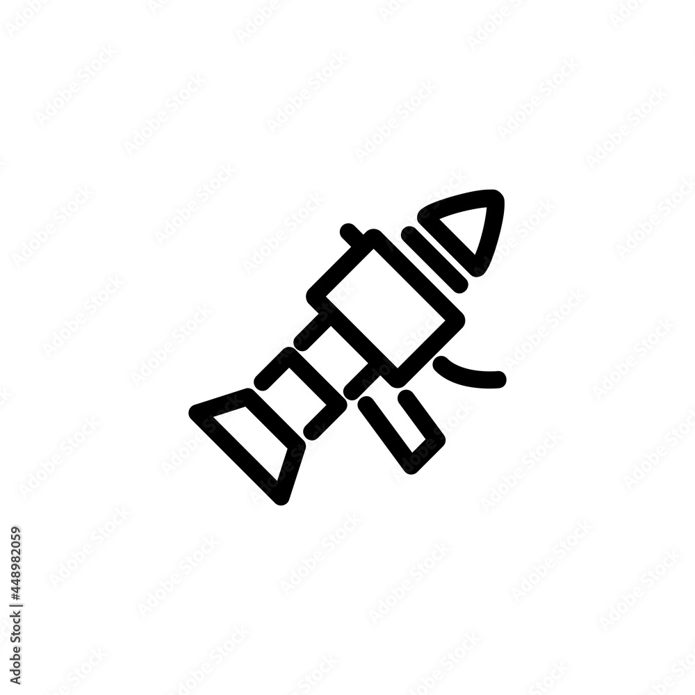 RPG Rocket Launcher Weapon Monoline Icon Logo Vector for Graphic Design and Web RPG Rocket Launcher Weapon Monoline Icon Logo Vector for Graphic Design and Web