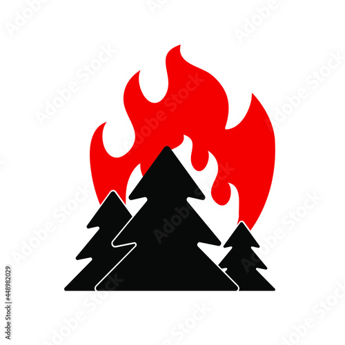 forest fire icon on white background