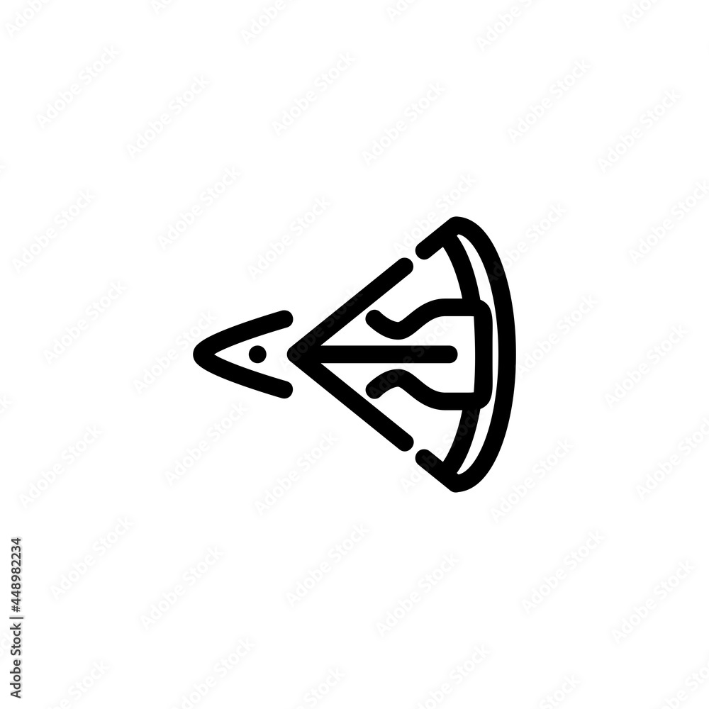 Cross Bow Weapon Monoline Icon Logo Vector for Graphic Design and Web Cross Bow Weapon Monoline Icon Logo Vector for Graphic Design and Web