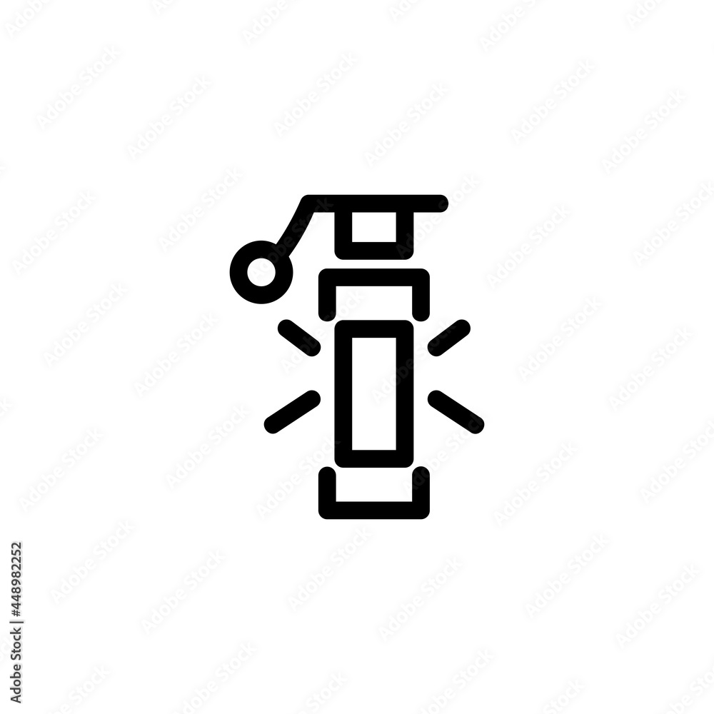 Fototapeta premium FlashBang Weapon Monoline Icon Logo Vector for Graphic Design and Web