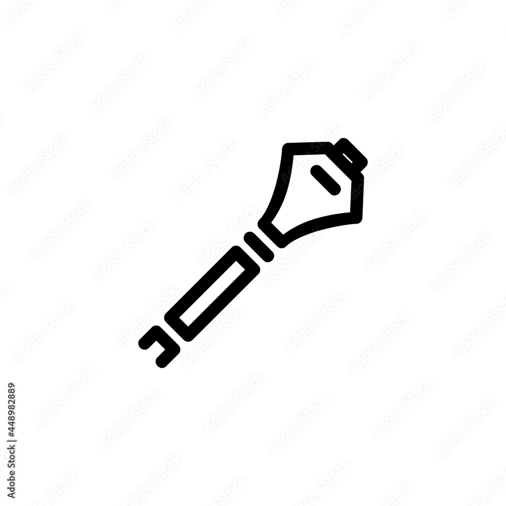 Mace Weapon Monoline Icon Logo Vector for Graphic Design and Web Mace Weapon Monoline Icon Logo Vector for Graphic Design and Web