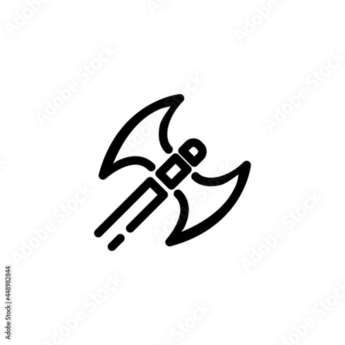 Double Sided Axe Weapon Monoline Icon Logo Vector for Graphic Design and Web