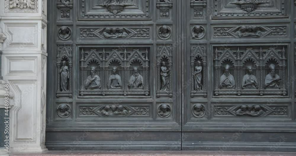 Front Gate at Cathedral of Santa Maria del Fiore Florence Italy Front Gate at Cathedral of Santa Maria del Fiore Florence Italy