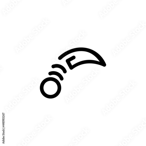 Karambit Weapon Monoline Icon Logo Vector for Graphic Design and Web