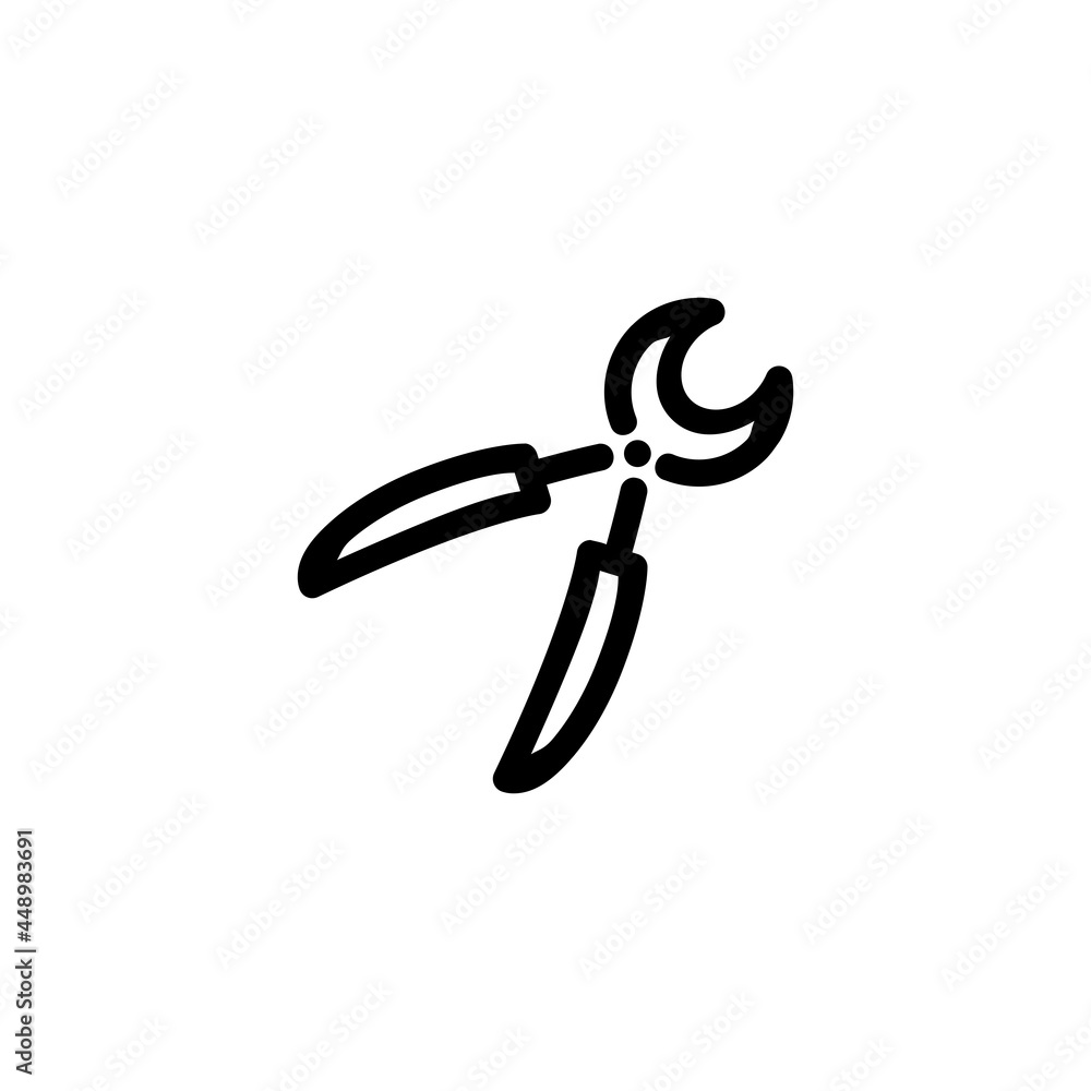 Cutter Pliers Weapon Monoline Icon Logo Vector for Graphic Design and Web Cutter Pliers Weapon Monoline Icon Logo Vector for Graphic Design and Web