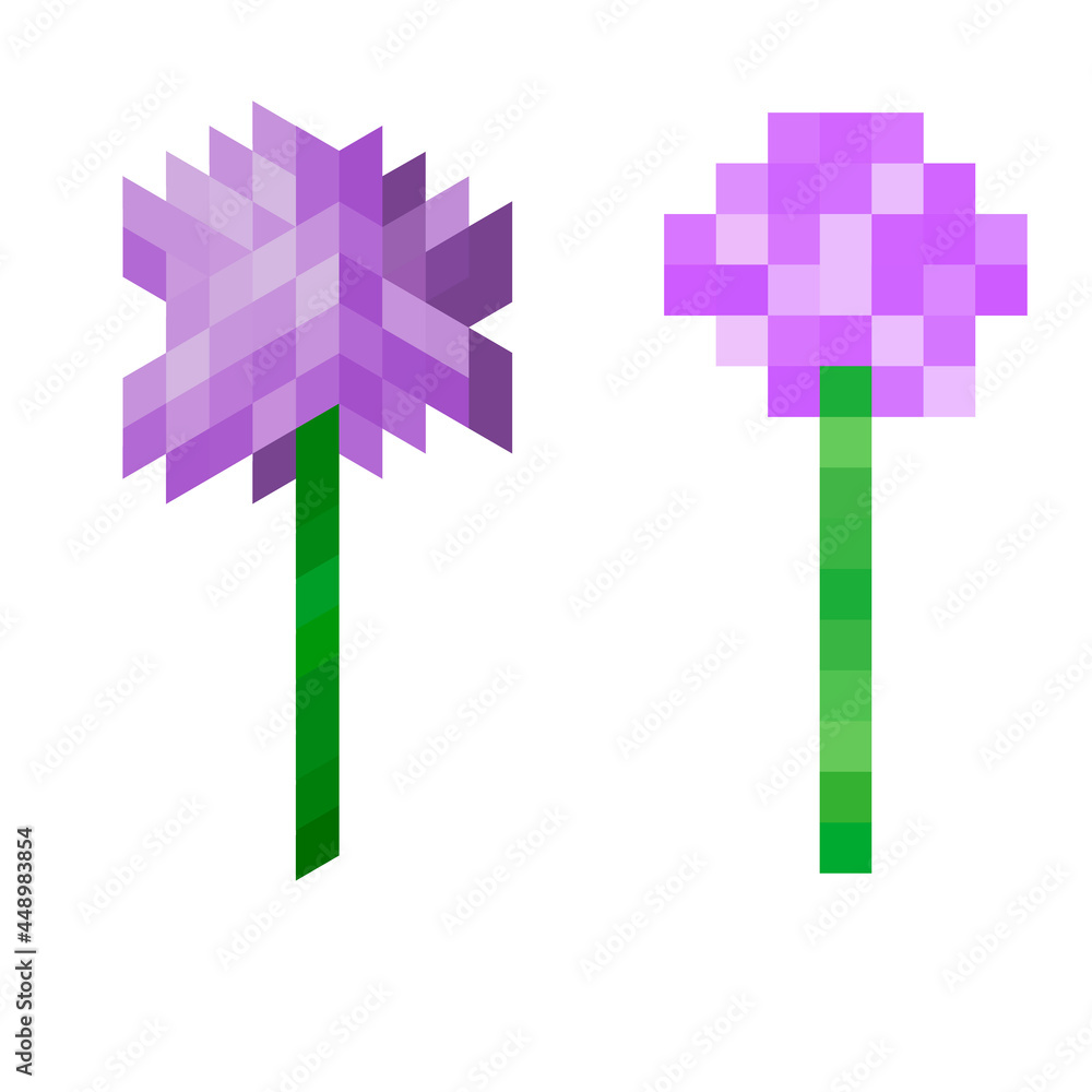 Pixel onion batun. Game object concept. Flower Onion Batun. illustration Pixel onion batun. Game object concept. Flower Onion Batun. illustration