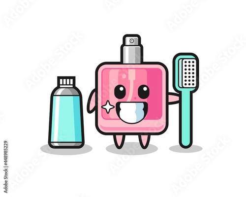 Mascot Illustration of perfume with a toothbrush