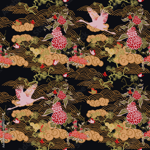 seamless pattern with stork