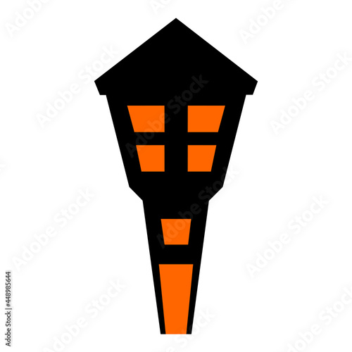 Black silhouette tall house clipart