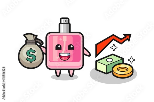 perfume illustration cartoon holding money sack