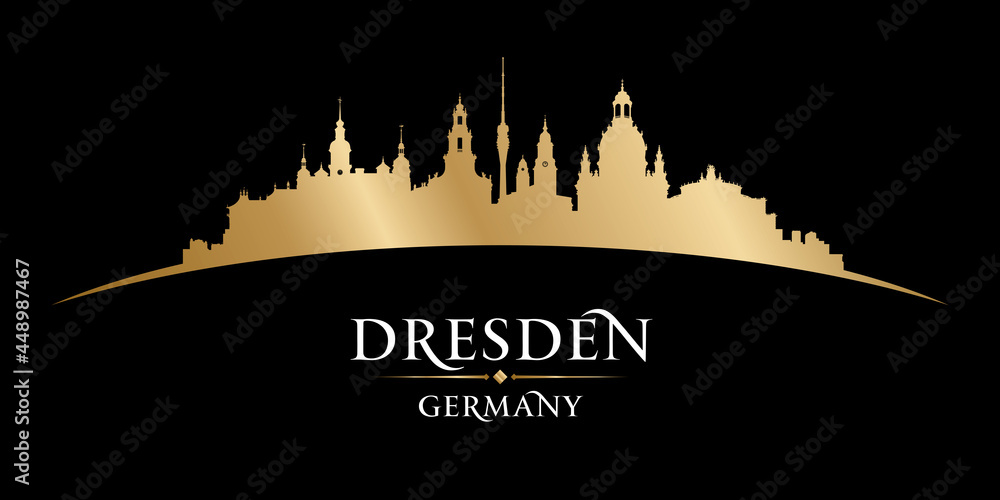 Dresden Germany city silhouette black background
